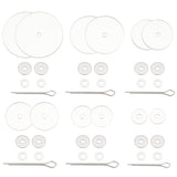 6 Bags 6 Style Doll Rotatable Joints Accessories, for DIY Crafts Toys Teddy Bear Making, with Plastic Discs, Iron Washers & Pins, Platinum, 44x6.5x1.5mm, 10 sets/bag, 1 bag/style