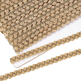 Braided Polyester Lace Trim, Garment Accessories, Dark Khaki, 3/8 inch(10mm), about 16.40 Yards(15m)/Card