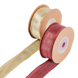2 Rolls 2 Colors Sparkle Polyester Glitter Power Ribbons, Double Edges with Iron Wires, for Christmas Decoration, Mixed Color, 1 inch(25mm), 10 Yards/roll, 1 Roll/color