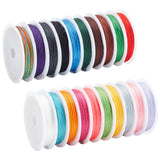 20 Rolls 20 Colors Polyester Round Thread, for Craft Tassel Making, Mixed Color, 0.3mm, about 10.94 Yards(10m)/Roll, 9-ply, 1 roll/color