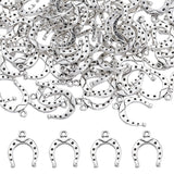 100Pcs Tibetan Style Alloy Pendants, Horseshoe, Antique Silver, 16x13x2.2mm, Hole: 1.4mm