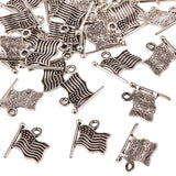 Tibetan Style Zinc Alloy Flag Pendants, Antique Silver, 18x14.6x2mm, Hole: 2mm, 100pcs/box