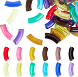 72Pcs 12 Colors Acrylic Beads, Imitation Gemstone, Tube, Mixed Color, 34.5~36x13~13.5x11~11.5mm, Hole: 3.5~4mm, 6pcs/color