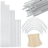 40Pcs 4 Style  Iron Spiral Corset Boning Stay, Modeling Sticks, Platinum, 148~402x5.5x2mm, 10pcs/style