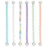 6Pcs 6 Colors Plastic Cable Chain Bag Strap, with Alloy Ring Clasps, Bag Replacement Accessories, Mixed Color, 29x1.4x1.4cm