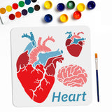 1 Pc PET Hollow Out Drawing Painting Stencils, for DIY Scrapbook, Photo Album, with 1Pc Art Paint Brushes, Heart, 300x300mm