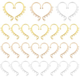 36Pcs 3 Colors Alloy Ear Cuff Findings, with 7 Loops, Ear Wrap Earring Hooks for Non Piercing Earring Making, Mixed Color, 58x35x2mm, Hole: 2.5mm, 12pcs/color