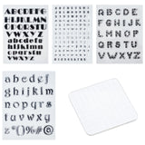 4 Sheet 4 Style Clear Letter Silicone Stamps, with 1 Pc Acrylic Stamping Blocks Tools, for DIY Scrapbooking, Photo Album Decorative, Cards Making, Clear