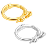 2Pcs 2 Colors 925 Sterling Silver Twister Clasp, Ring, Platinum & Golden, 9x8x2mm, Inner Diameter: 6mm, 1pc/color