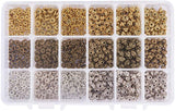 Zinc Alloy Spacer Beads, Mixed Color, 5.5~6.5x2~7.5mm, Hole: 1~2mm, Packaging Box: 16.5x10.8x3cm