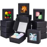 Kraft Paper Box, Square, Black, 65x65x30mm