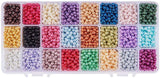 Eco-Friendly Dyed Glass Pearl Round Beads, Mixed Color, 4mm, Hole: 1mm, about 230pcs/compartment, 5520pcs/box