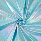 Rainbow Gradient Imitation Leather Fabric, Clothing Accessories, Aqua, 150x0.05cm