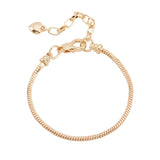 8Pcs Brass Round Snake Chain Bracelet for Men Women, Golden, 7-1/8 inch(18.2cm)