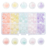 120Pcs 10 Colors Transparent Acrylic Beads, Bead in Bead, Faceted, Round, Mixed Color, 9.5x9.5mm, Hole: 2mm, 12pcs/color