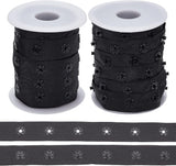 Polyester Sewing Snap Button Tape, Plastic Buttons Fastener Replacement, for Baby Lingerie Crotch Sewing, Dancing Dress, Black, 18x4mm, about 10 yards(9.14m)/set