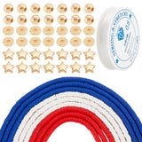 DIY Independence Day Bracelet Making Kit, Including Handmade Polymer Clay Beads Disc & Plastic Star Beads, Elastic Thread, Mixed Color, Beads: 3510~3780Pcs/box