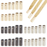 54Sets 9 Style Zinc Alloy Cord Ends, with Screw, Column, Mixed Color, 13~18x6~7.5mm, Hole: 2mm, Inner Diameter: 4.5~5mm, 6sets/color