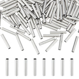 304 Stainless Steel Tube Beads, Stainless Steel Color, 15x2.5mm, Hole: 2mm, 100pcs/box