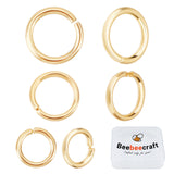 300Pcs 3 Style Rack Plating Brass Jump Rings, Open Jump Rings, Long-Lasting Plated, Real 24K Gold Plated, 4~6x0.6~0.8mm, Inner Diameter: 2.8~4mm, 100pcs/style
