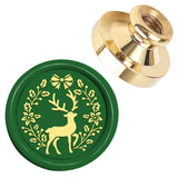 Golden Tone Wax Seal Brass Stamp Head, for Wax Seal Stamp, Deer, 25x14.5mm