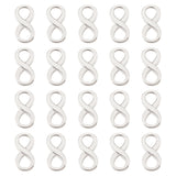 304 Stainless Steel Links, Infinity, Stainless Steel Color, 15x7.5x2mm, Hole: 4x4.5mm, 20pcs/box