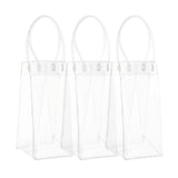 Valentine's Day Transparent PVC Plastic Bag with Handle, Red Wine Tote Bag, Clear, 36x12x1cm