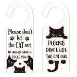 Acrylic Notice Door Hanger Sign, Public Warning Sign, Don't Let Out, Cat Shape, 240x90x5mm, 2pcs/set