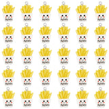 30Pcs Resin Imitation Food Pendants, French Fries Charms, with Platinum Tone Iron Loops, Yellow, 25x16.5x4mm, Hole: 2mm