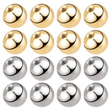 60Pcs 2 Colors Stainless Steel Ear Nuts, Round, Golden & Stainless Steel Color, 4x4mm, Hole: 1mm, 30Pcs/color