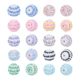 20pcs 10 colors Resin Rhinestone Beads, Round, Mixed Color, 19.5~20x17.5mm, Hole: 2.8mm, 2pcs/color