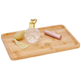 Bamboo Display Tray, Essential Oil Bottle Crystal Stone Storage Tray, Rectangle, Goldenrod, 198x300x14mm
