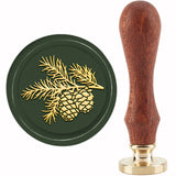 Brass Wax Seal Stamp with Handle, for DIY Scrapbooking, Pine Cone Pattern, 3.5x1.18 inch(8.9x3cm)