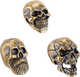 3Pcs 3 Style Brass Beads, Skull, Raw(Unplated), 12~25x11~22.5x14~17mm, 1pc/style