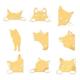 Nickel Decoration Stickers, Metal Resin Filler, Epoxy Resin & UV Resin Craft Filling Material, Golden, Cat Shape, 4x4cm, 9 style, 1pc/style, 9pcs/set