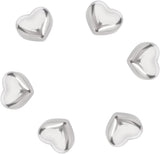 20Pcs 304 Stainless Steel Beads, Heart, Stainless Steel Color, 9x10x6mm, Hole: 1.2mm