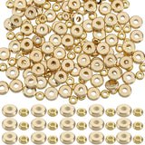 200Pcs 2 Styles Brass Spacer Beads, Nickel Free, Flat Round, Real 18K Gold Plated, 4~6x2mm, hole: 1.5~2mm, 100pcs/style
