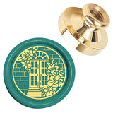 Golden Tone Wax Seal Brass Stamp Head, for Wax Seal Stamp, Window, 25x14.5mm