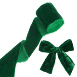 Flat Velvet Ribbons, Raw Edged Ribbons, Clothes Accessories, Dark Green, 3 inch(75mm), about 3 Yards/Roll