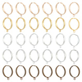 50Pcs 5 Colors Adjustable Brass Loop Ring Base, Finger Ring Components, Mixed Color, Hole: 2mm, US Size 6~10(17~20mm), 10Pcs/color