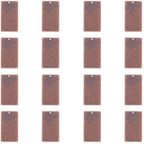 Metal Tags, Brass Stamping Blank Tag Pendants, Rectangle, Red Copper, 32x18x0.5mm, Hole: 1mm