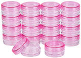 3G Plastic Cosmetic Facial Cream Jar, Empty Portable Refillable Bottle, Deep Pink, 2.9x1.6cm, Capacity: 3g, 120pcs/box