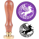 Brass Wax Seal Stamp with Handle, for DIY Scrapbooking, Unicorn Pattern, 3.5x1.18 inch(8.9x3cm)