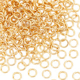 304 Stainless Steel Open Jump Rings, Real 24K Gold Plated, 18 Gauge, 6x1mm, Inner Diameter: 4mm, 200pcs/box