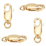 4Pcs Brass Yellow Gold Filled Lobster Claw Clasps, 1/20 14K Gold Filled, Cadmium Free & Nickel Free & Lead Free, 10x4x2mm