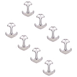 304 Stainless Steel Hook Clasps, For Leather Cord Bracelets Making, Anchor, Stainless Steel Color, 31x24x6mm, Hole: 5x5mm, 12pcs/box