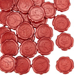 Adhesive Wax Seal Stickers, For Envelope Seal, Indian Red, 30.8x30.8x2.2mm