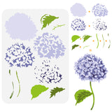 Plastic Drawing Painting Stencils Templates, for Painting on Scrapbook Fabric Tiles Floor Furniture Wood, Rectangle, Hydrangea Pattern, 29.7x21cm