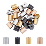 Vacuum Plating 304 Stainless Steel Cord Ends, End Caps, Column, Mixed Color, 8x7mm, Hole: 1.5mm, Inner Diameter: 6mm, 4 colors, 6pcs/color, 24pcs/box