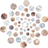 Natural Akoya Shell Pendants, Mother of Pearl Shell Pendants, Flat Round, Mixed Color, 9~35x1~5mm, Hole: 1.4~1.6mm, 60pcs/box